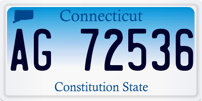 CT license plate AG72536