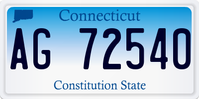 CT license plate AG72540