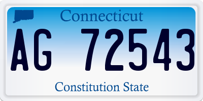 CT license plate AG72543