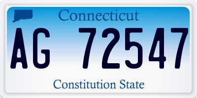 CT license plate AG72547
