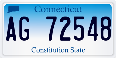 CT license plate AG72548