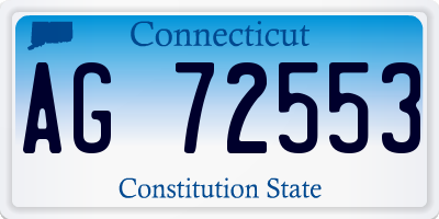 CT license plate AG72553