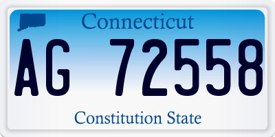 CT license plate AG72558