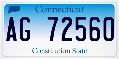 CT license plate AG72560