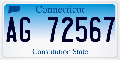 CT license plate AG72567