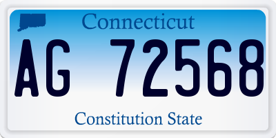 CT license plate AG72568