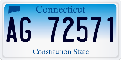 CT license plate AG72571