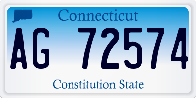CT license plate AG72574