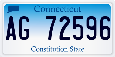 CT license plate AG72596