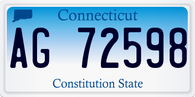 CT license plate AG72598