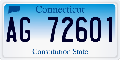 CT license plate AG72601