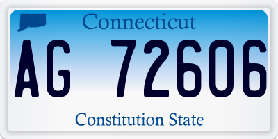 CT license plate AG72606