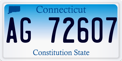CT license plate AG72607