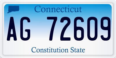 CT license plate AG72609