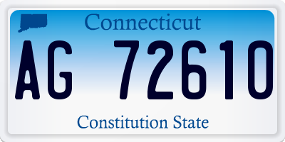 CT license plate AG72610