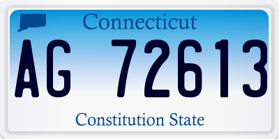 CT license plate AG72613