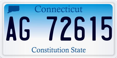 CT license plate AG72615