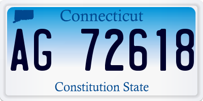 CT license plate AG72618