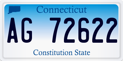 CT license plate AG72622