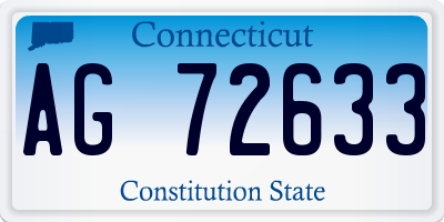 CT license plate AG72633