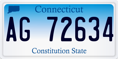 CT license plate AG72634