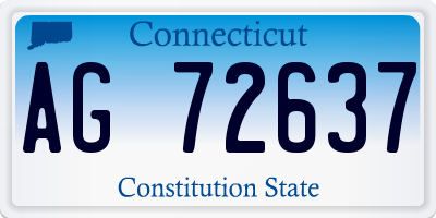 CT license plate AG72637
