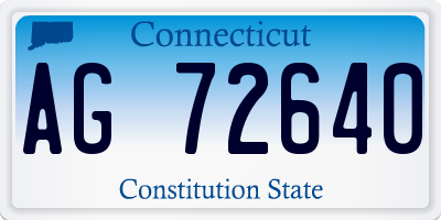 CT license plate AG72640