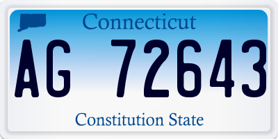 CT license plate AG72643