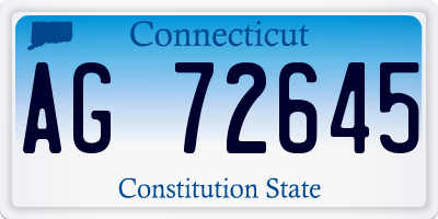 CT license plate AG72645