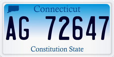CT license plate AG72647