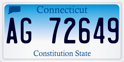 CT license plate AG72649