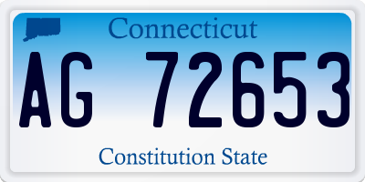 CT license plate AG72653