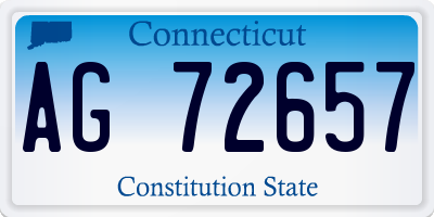 CT license plate AG72657