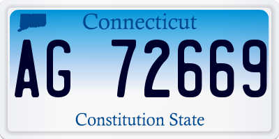 CT license plate AG72669