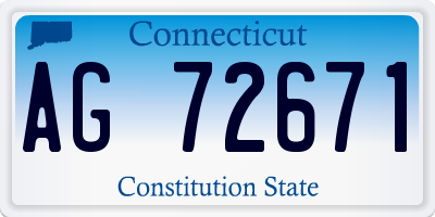 CT license plate AG72671