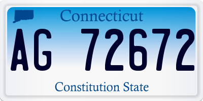 CT license plate AG72672