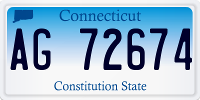 CT license plate AG72674