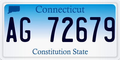 CT license plate AG72679