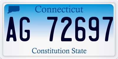 CT license plate AG72697