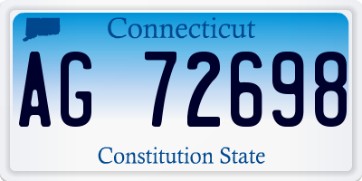 CT license plate AG72698