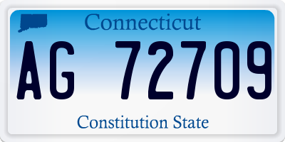 CT license plate AG72709