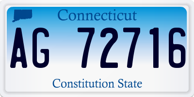 CT license plate AG72716