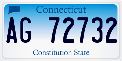 CT license plate AG72732
