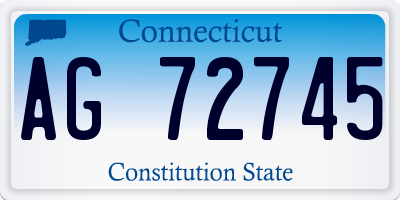 CT license plate AG72745