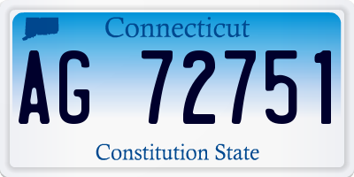 CT license plate AG72751