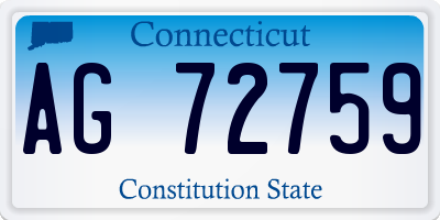 CT license plate AG72759