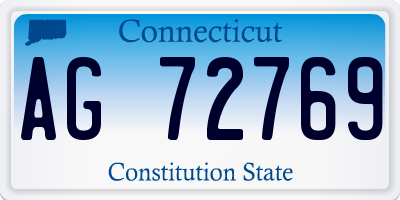 CT license plate AG72769