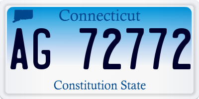 CT license plate AG72772