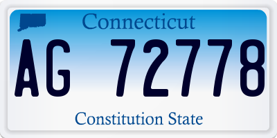 CT license plate AG72778