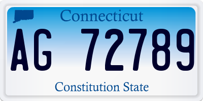 CT license plate AG72789